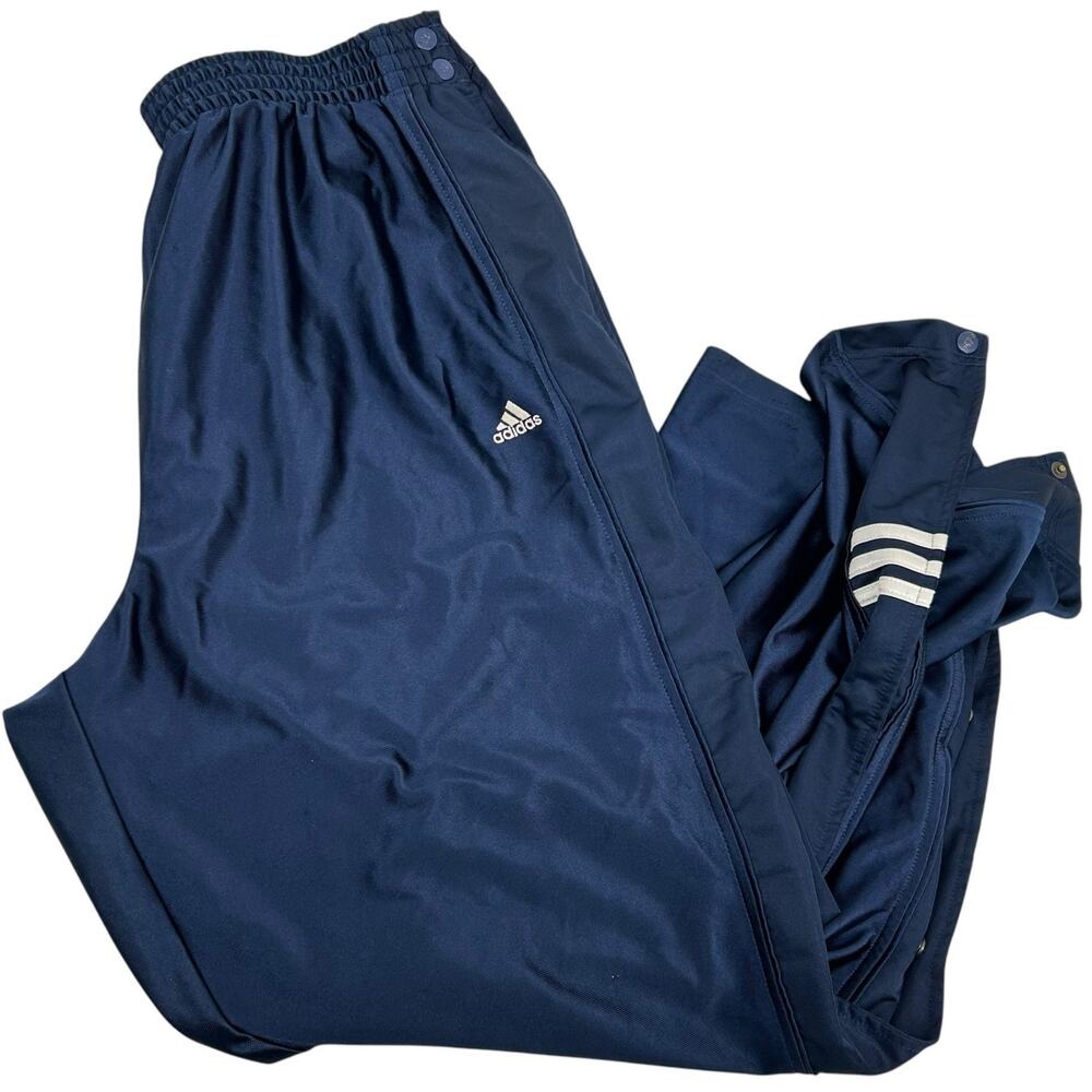 Vintage y2k Men's Lg Adidas navy blue tear away pants sweatpants baggy wide leg